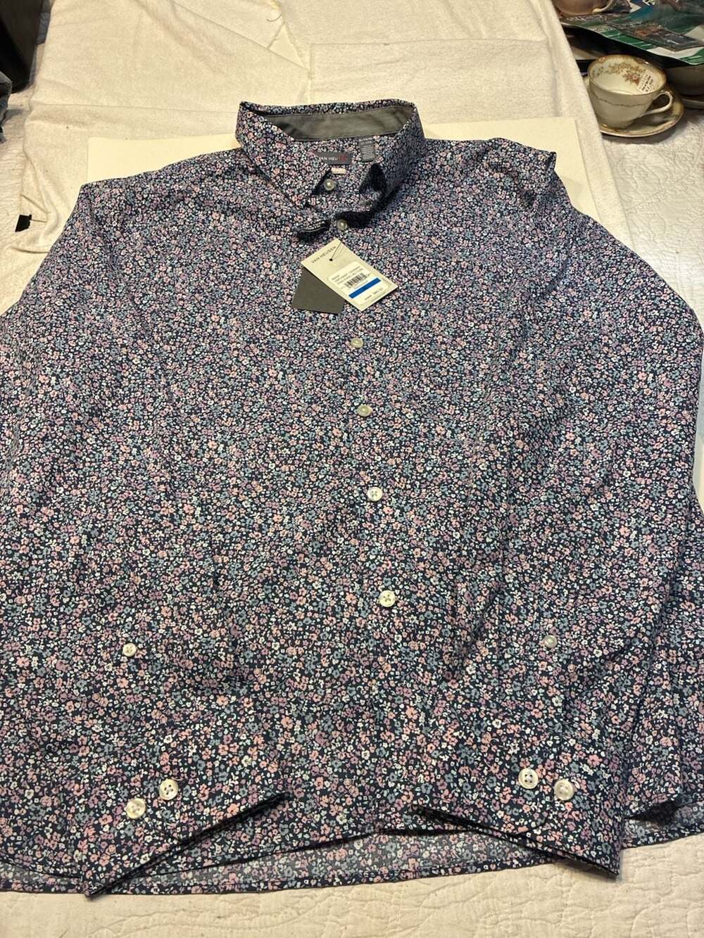 Van Heusen Stain Shield Slim Fit Multi Floral Dress Shirt